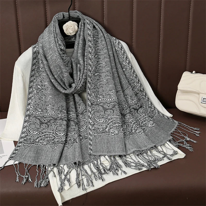 Pashmina Scarf Cotton-Polyester Blend Cashmere-Like Feel Multiway Wrap
