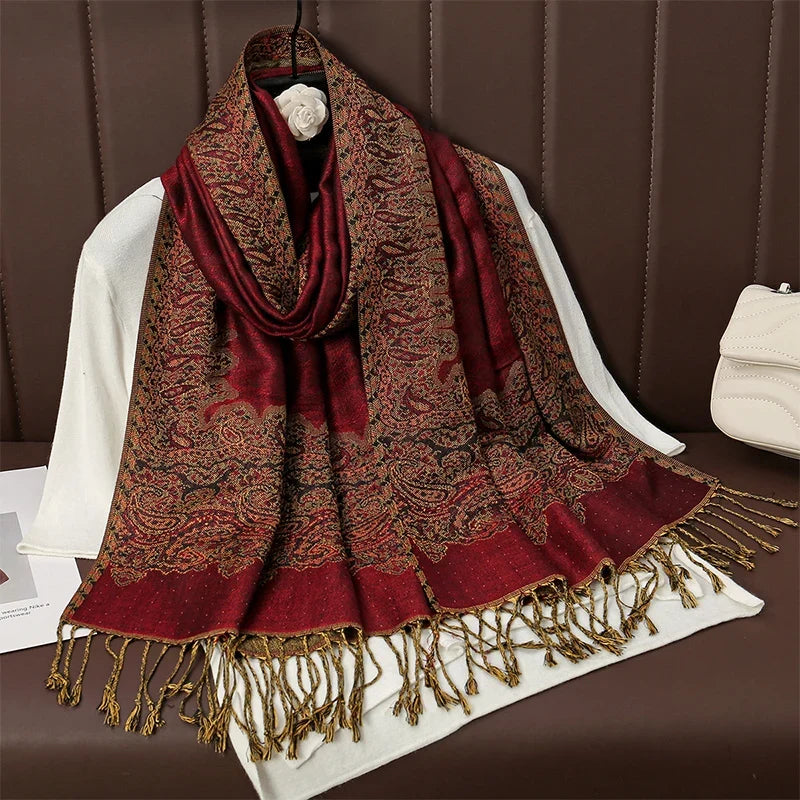 Pashmina Scarf Cotton-Polyester Blend Cashmere-Like Feel Multiway Wrap