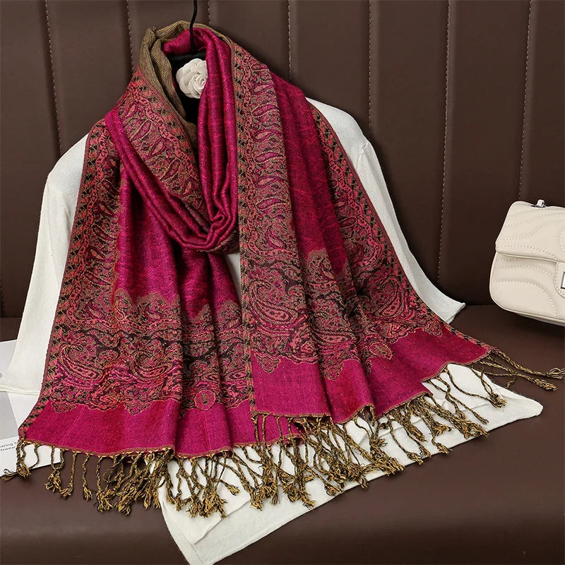 Pashmina Scarf Cotton-Polyester Blend Cashmere-Like Feel Multiway Wrap