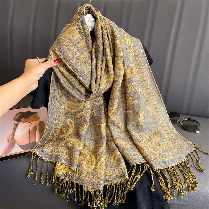 Pashmina Scarf Cotton-Polyester Blend Cashmere-Like Feel Multiway Wrap