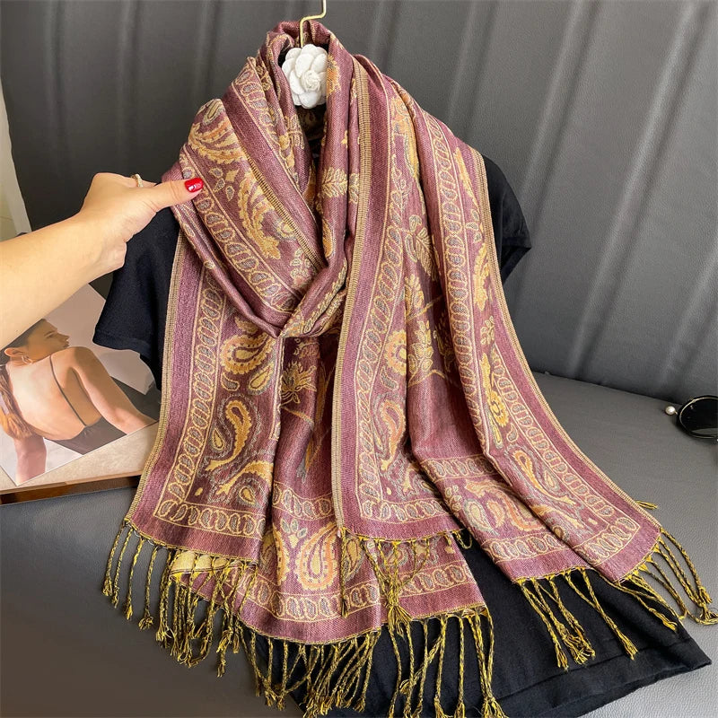 Pashmina Scarf Cotton-Polyester Blend Cashmere-Like Feel Multiway Wrap