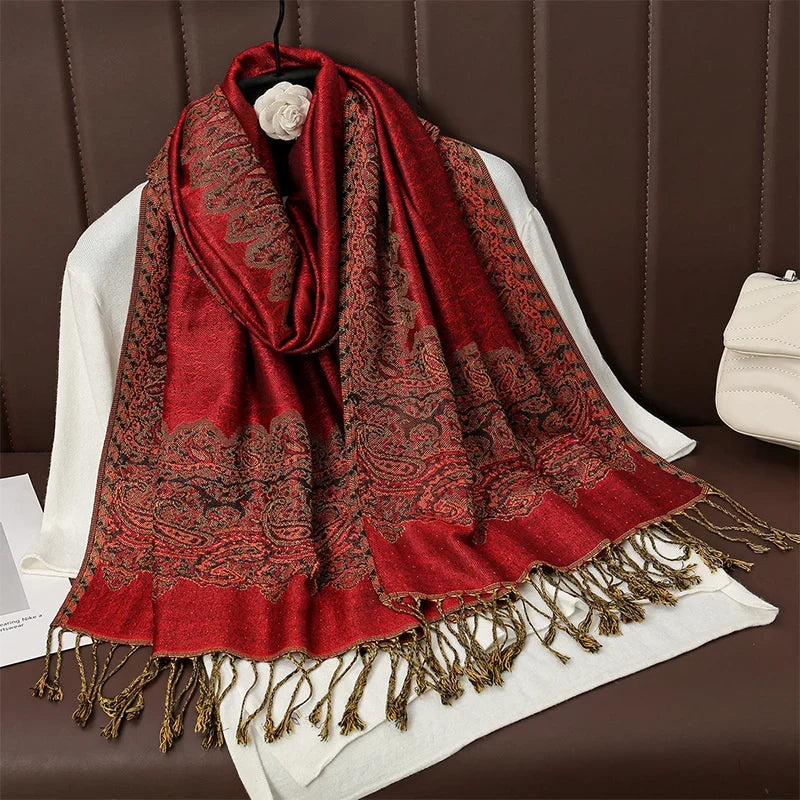 Pashmina Scarf Cotton-Polyester Blend Cashmere-Like Feel Multiway Wrap