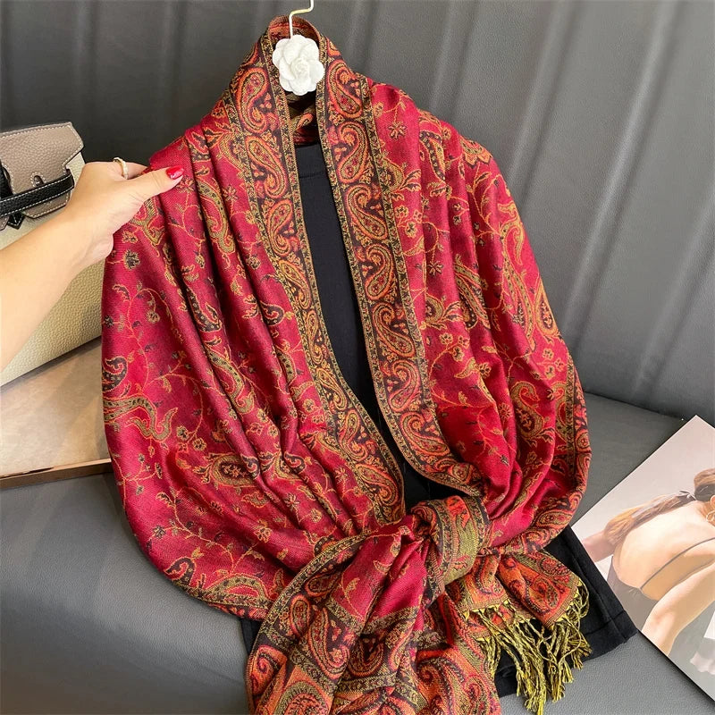 Pashmina Scarf Cotton-Polyester Blend Cashmere-Like Feel Multiway Wrap