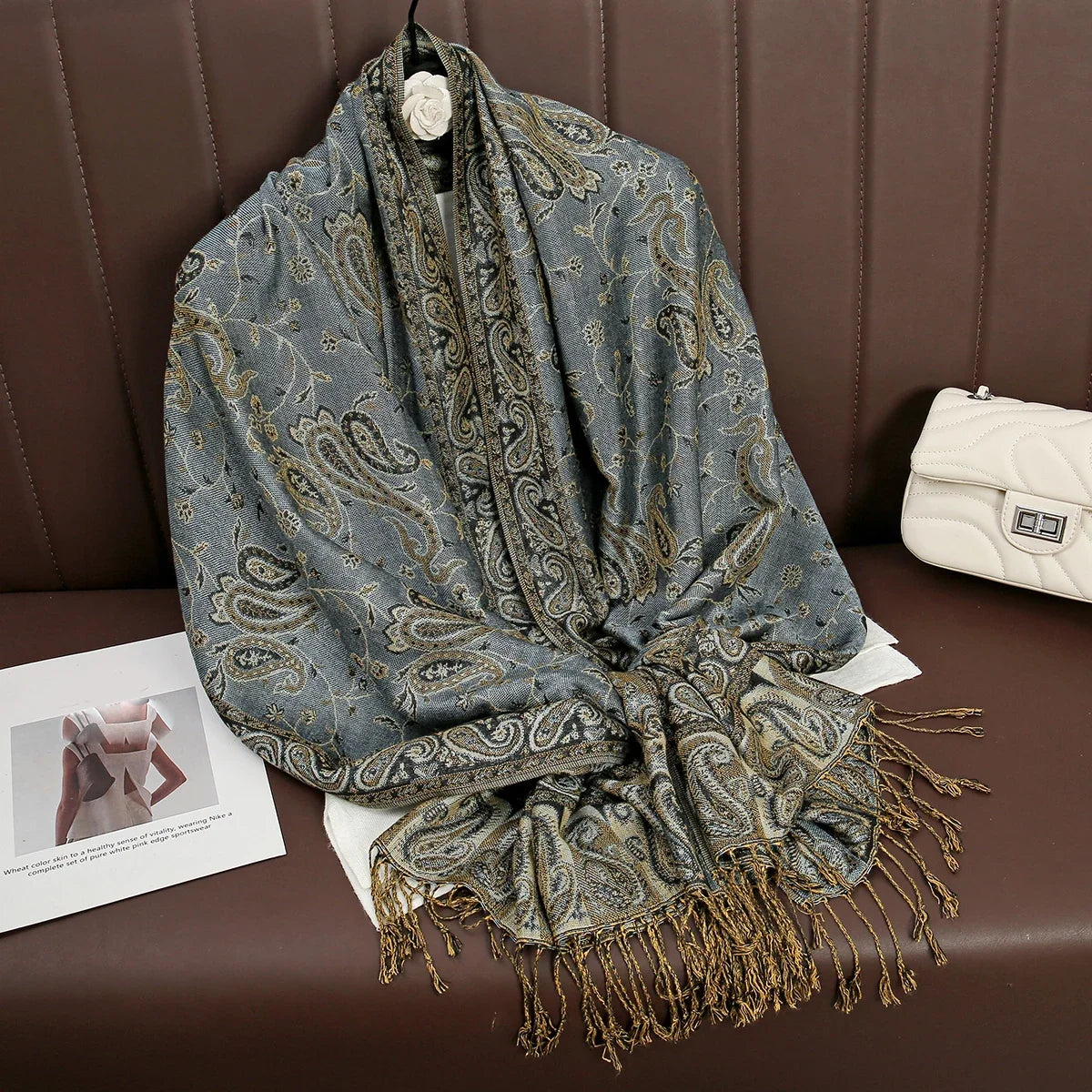 Pashmina Scarf Cotton-Polyester Blend Cashmere-Like Feel Multiway Wrap