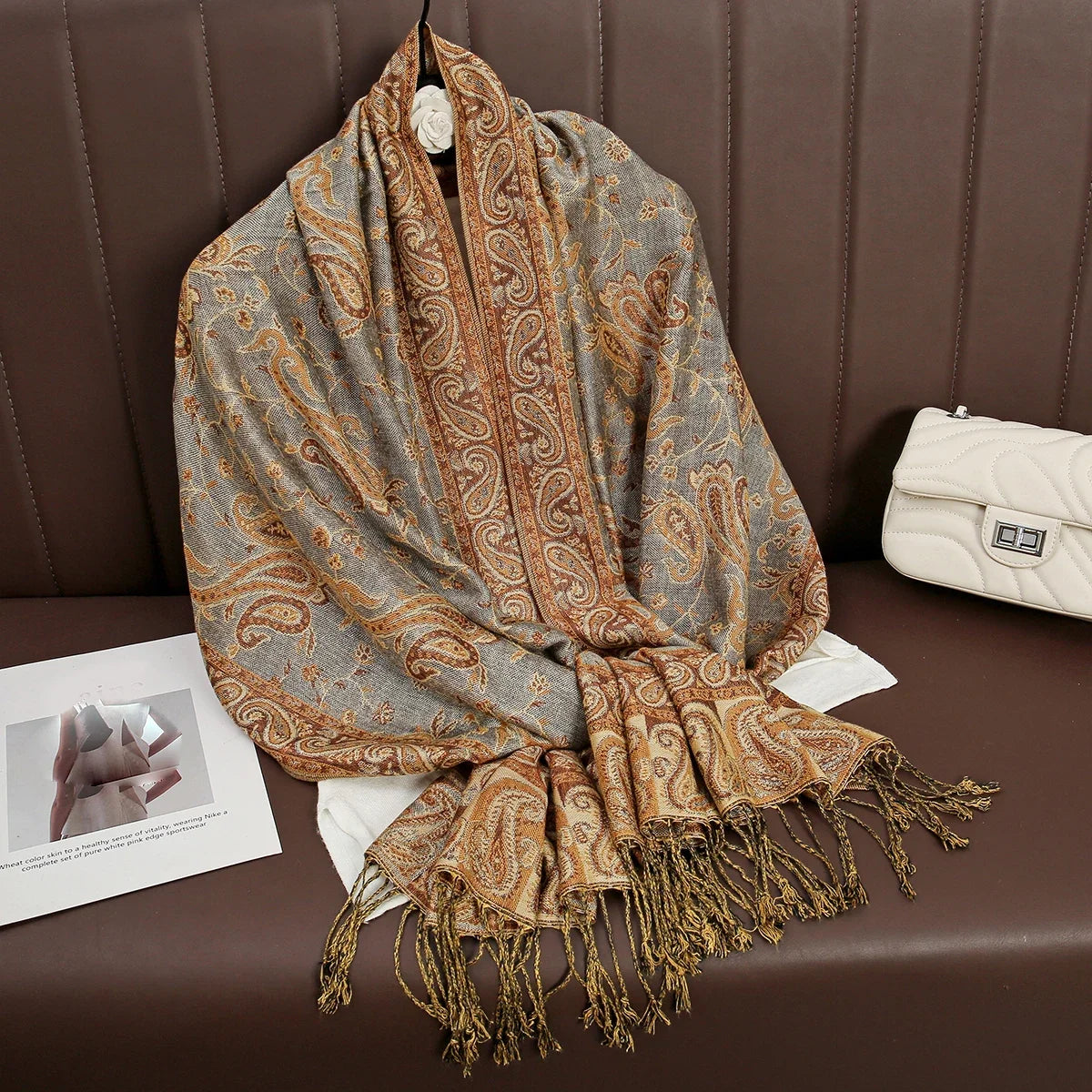 Pashmina Scarf Cotton-Polyester Blend Cashmere-Like Feel Multiway Wrap