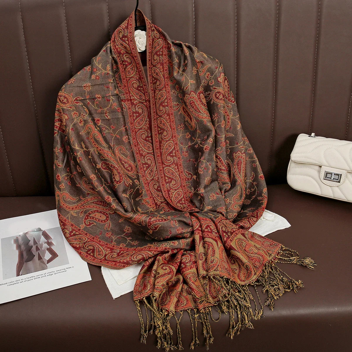 Pashmina Scarf Cotton-Polyester Blend Cashmere-Like Feel Multiway Wrap