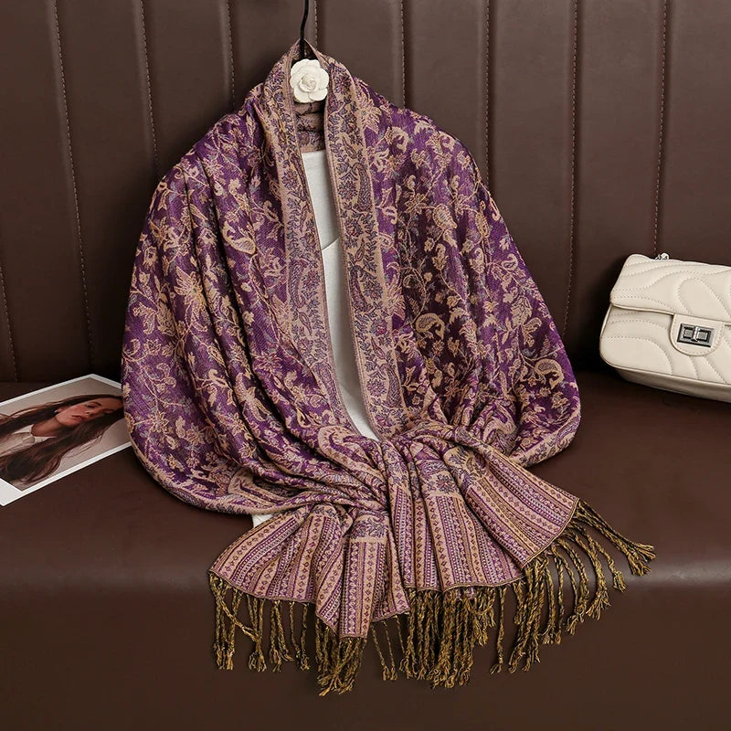 Pashmina Scarf Cotton-Polyester Blend Cashmere-Like Feel Multiway Wrap