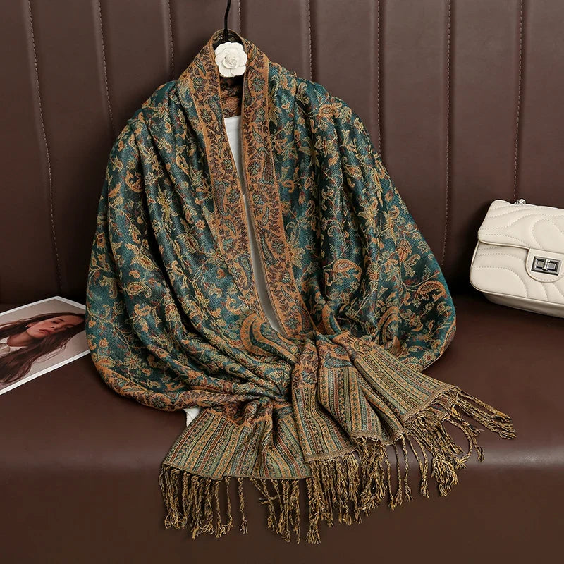 Pashmina Scarf Cotton-Polyester Blend Cashmere-Like Feel Multiway Wrap