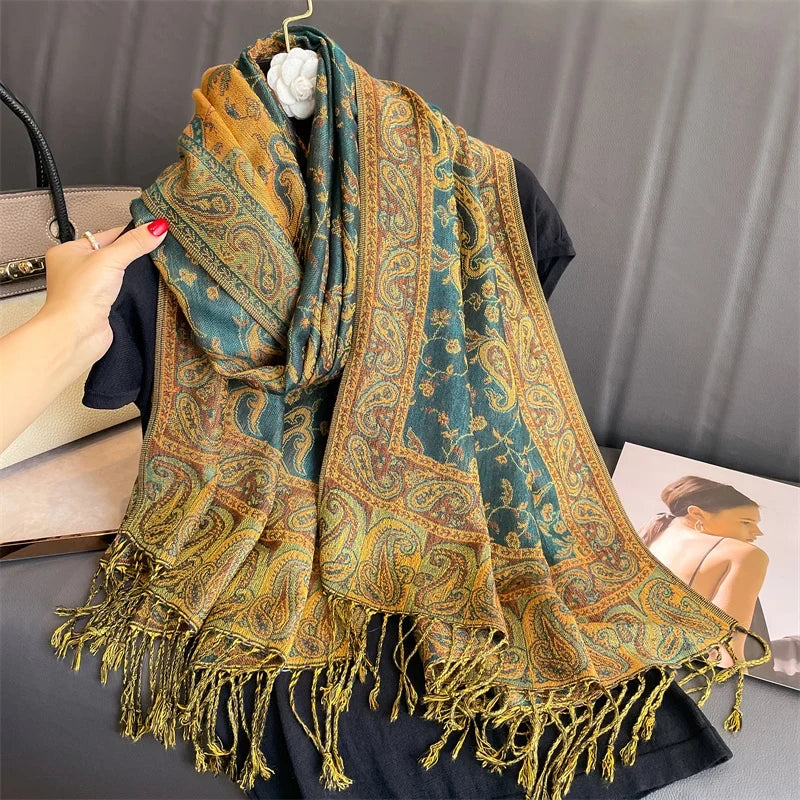 Pashmina Scarf Cotton-Polyester Blend Cashmere-Like Feel Multiway Wrap