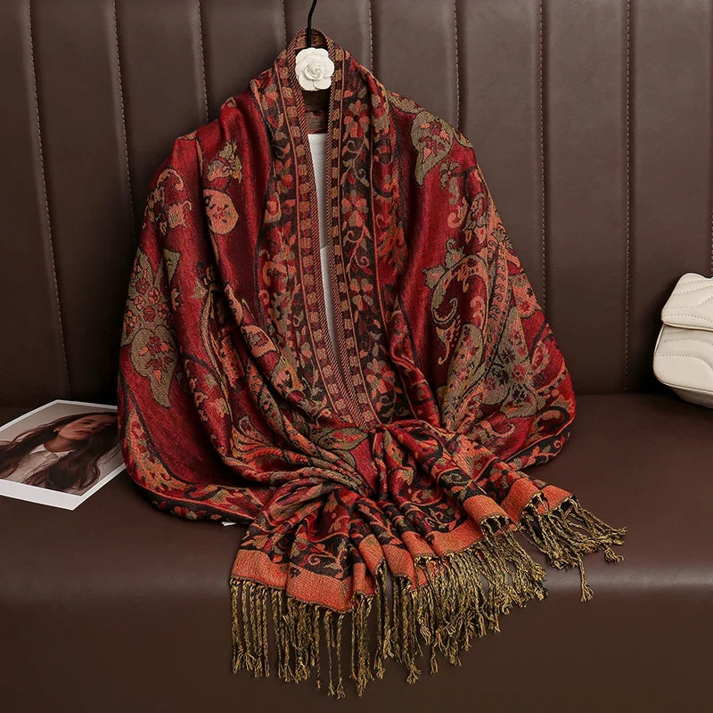 Pashmina Scarf Cotton-Polyester Blend Cashmere-Like Feel Multiway Wrap