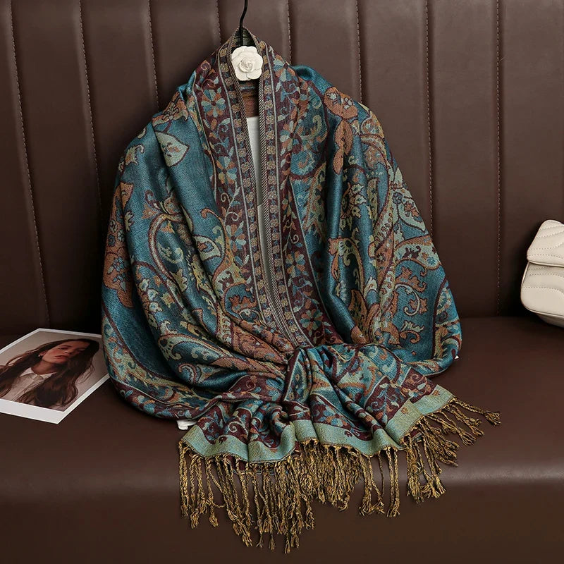 Pashmina Scarf Cotton-Polyester Blend Cashmere-Like Feel Multiway Wrap