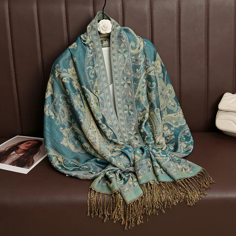 Pashmina Scarf Cotton-Polyester Blend Cashmere-Like Feel Multiway Wrap