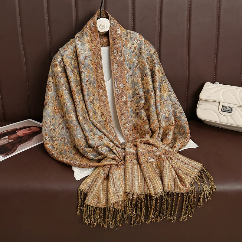 Pashmina Scarf Cotton-Polyester Blend Cashmere-Like Feel Multiway Wrap