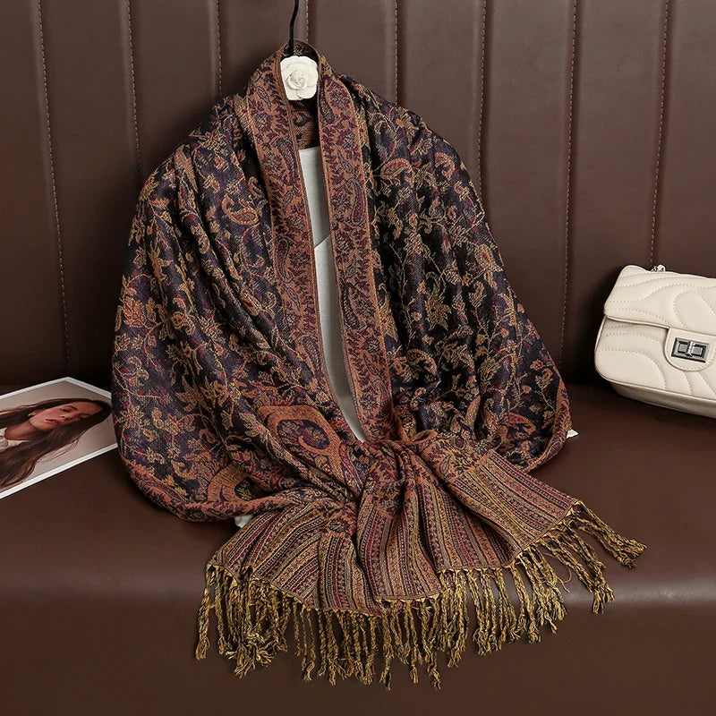 Pashmina Scarf Cotton-Polyester Blend Cashmere-Like Feel Multiway Wrap