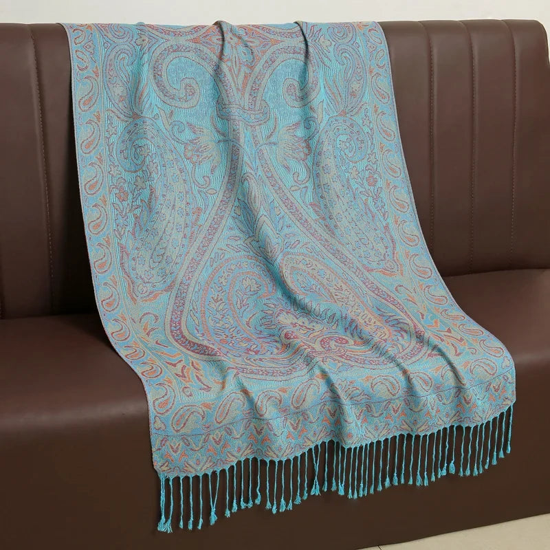 Pashmina Scarf Cotton-Polyester Blend Cashmere-Like Feel Multiway Wrap