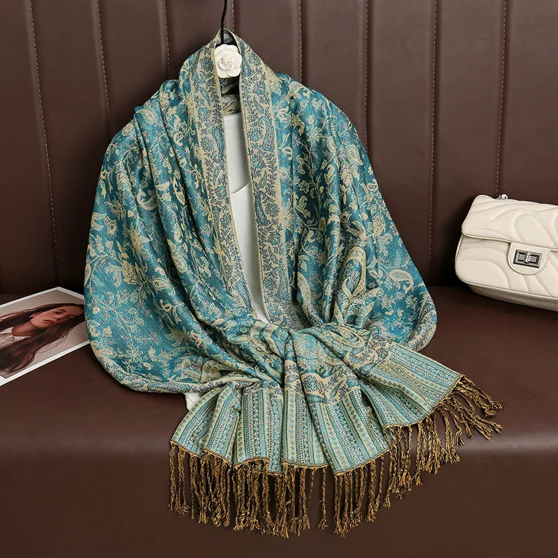 Pashmina Scarf Cotton-Polyester Blend Cashmere-Like Feel Multiway Wrap
