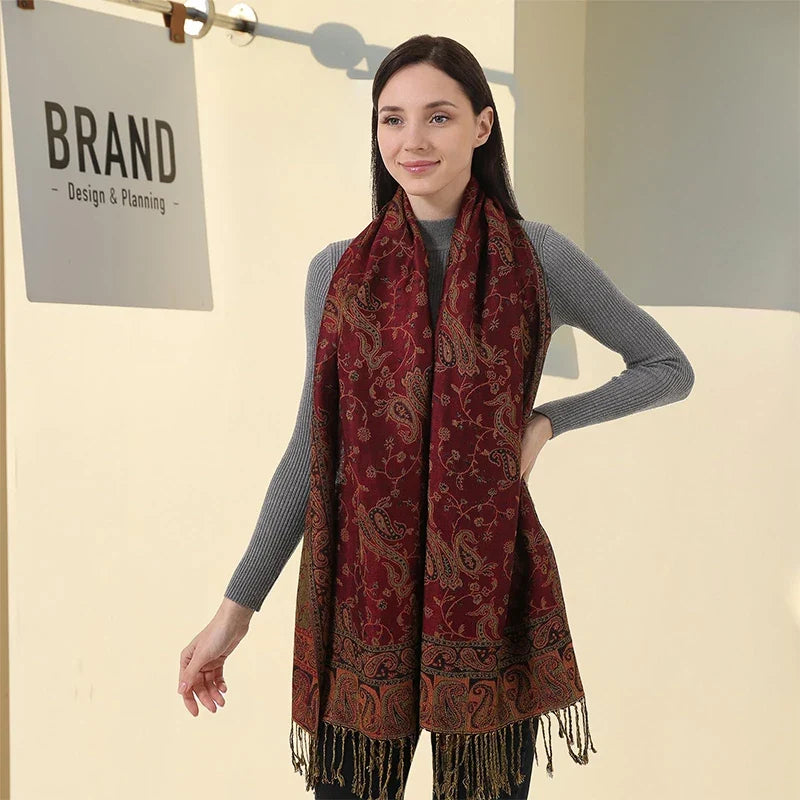 Pashmina Scarf Cotton-Polyester Blend Cashmere-Like Feel Multiway Wrap