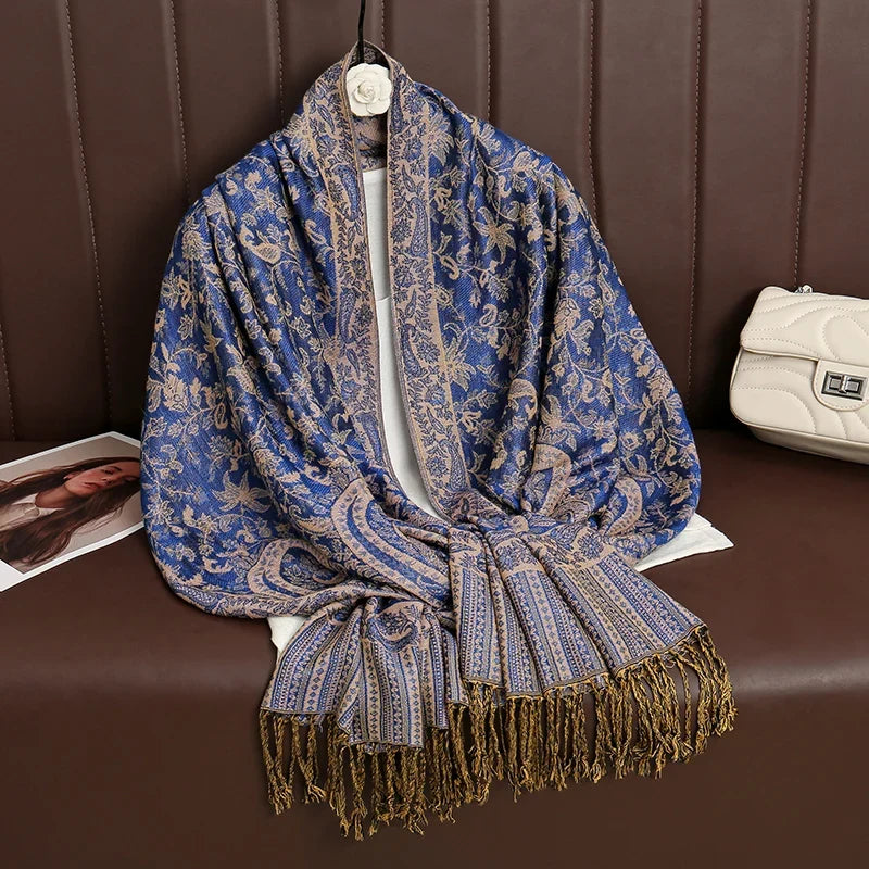 Pashmina Scarf Cotton-Polyester Blend Cashmere-Like Feel Multiway Wrap