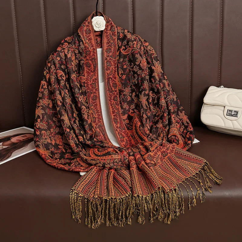 Pashmina Scarf Cotton-Polyester Blend Cashmere-Like Feel Multiway Wrap