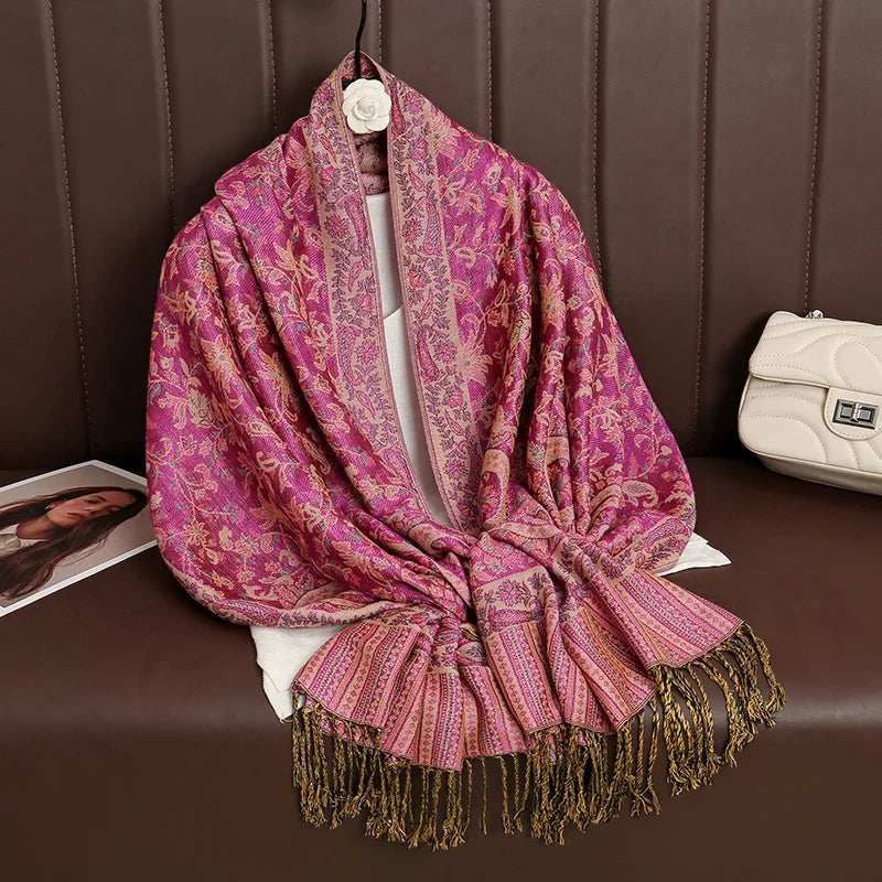 Pashmina Scarf Cotton-Polyester Blend Cashmere-Like Feel Multiway Wrap