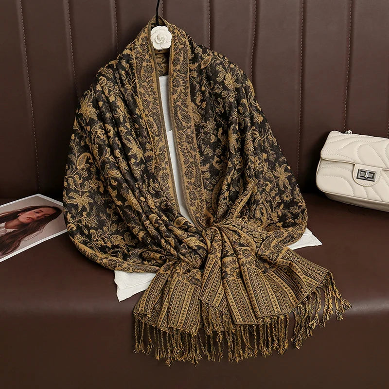 Pashmina Scarf Cotton-Polyester Blend Cashmere-Like Feel Multiway Wrap