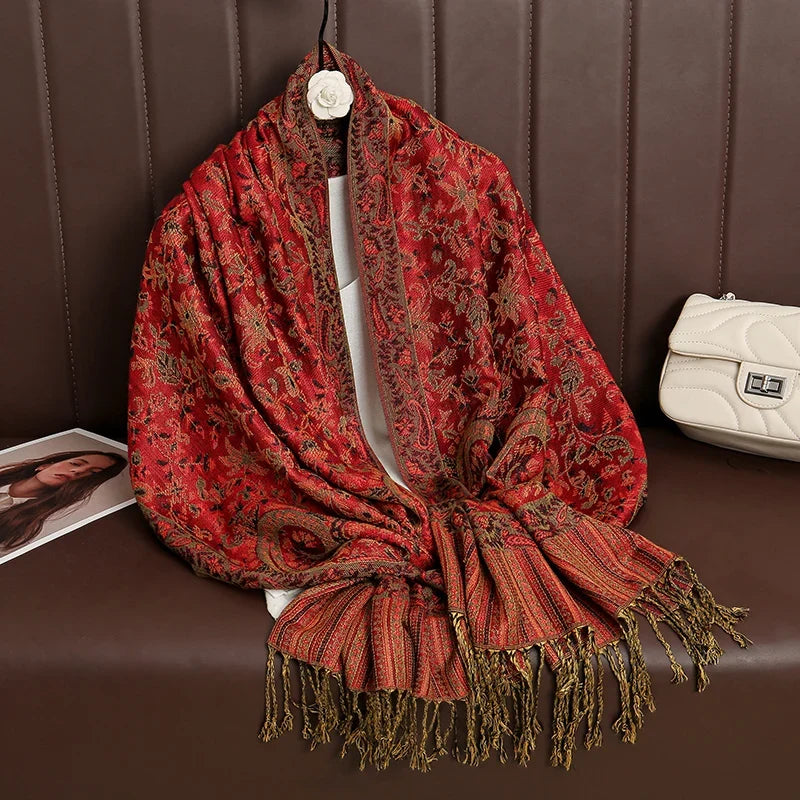 Pashmina Scarf Cotton-Polyester Blend Cashmere-Like Feel Multiway Wrap