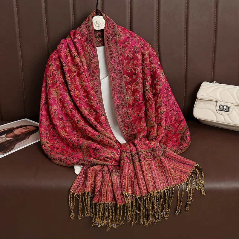 Pashmina Scarf Cotton-Polyester Blend Cashmere-Like Feel Multiway Wrap