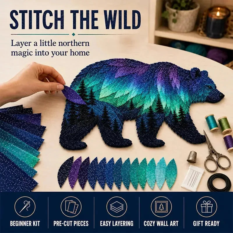 Patchwork Art Kit Layered Fabric Wildlife Scene Eights Designs