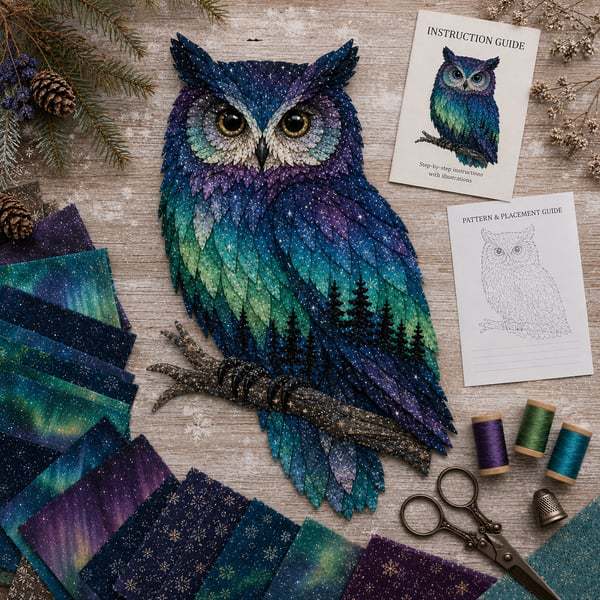 Patchwork Art Kit Layered Fabric Wildlife Scene Eights Designs
