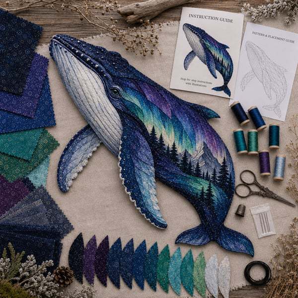 Patchwork Art Kit Layered Fabric Wildlife Scene Eights Designs