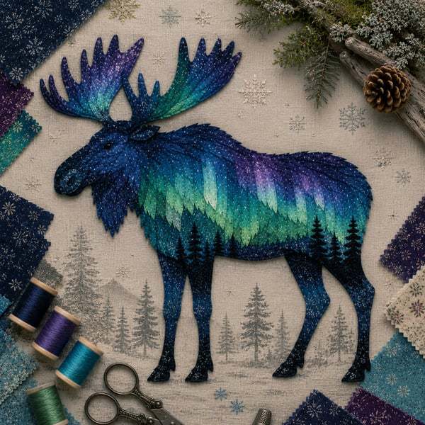 Patchwork Art Kit Layered Fabric Wildlife Scene Eights Designs