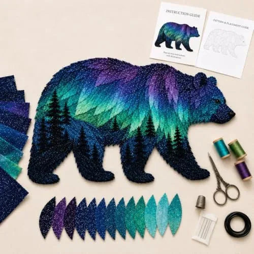 Patchwork Art Kit Layered Fabric Wildlife Scene Eights Designs