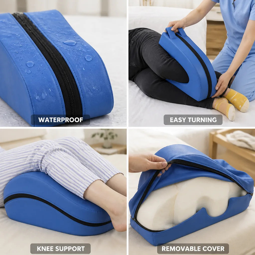 Patient Turning Cushion Handles & Knee Grooves Waterproof Cover