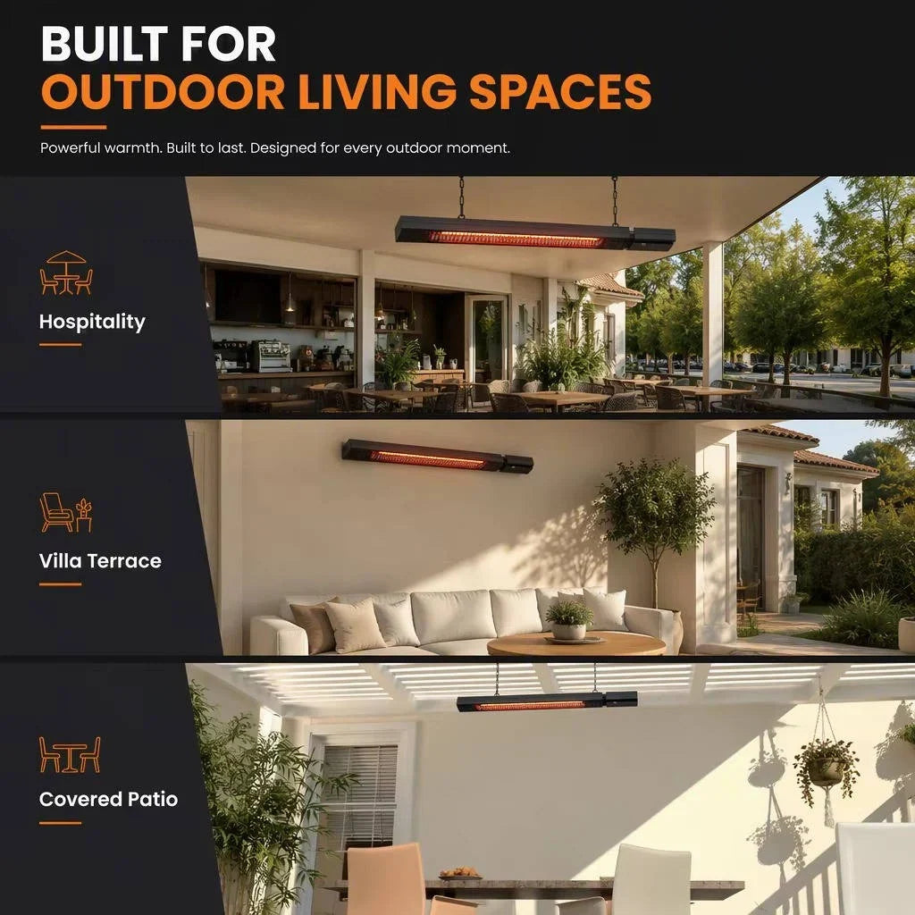 Patio Heater Infrared Wi-Fi & Remote Control Wall Mount