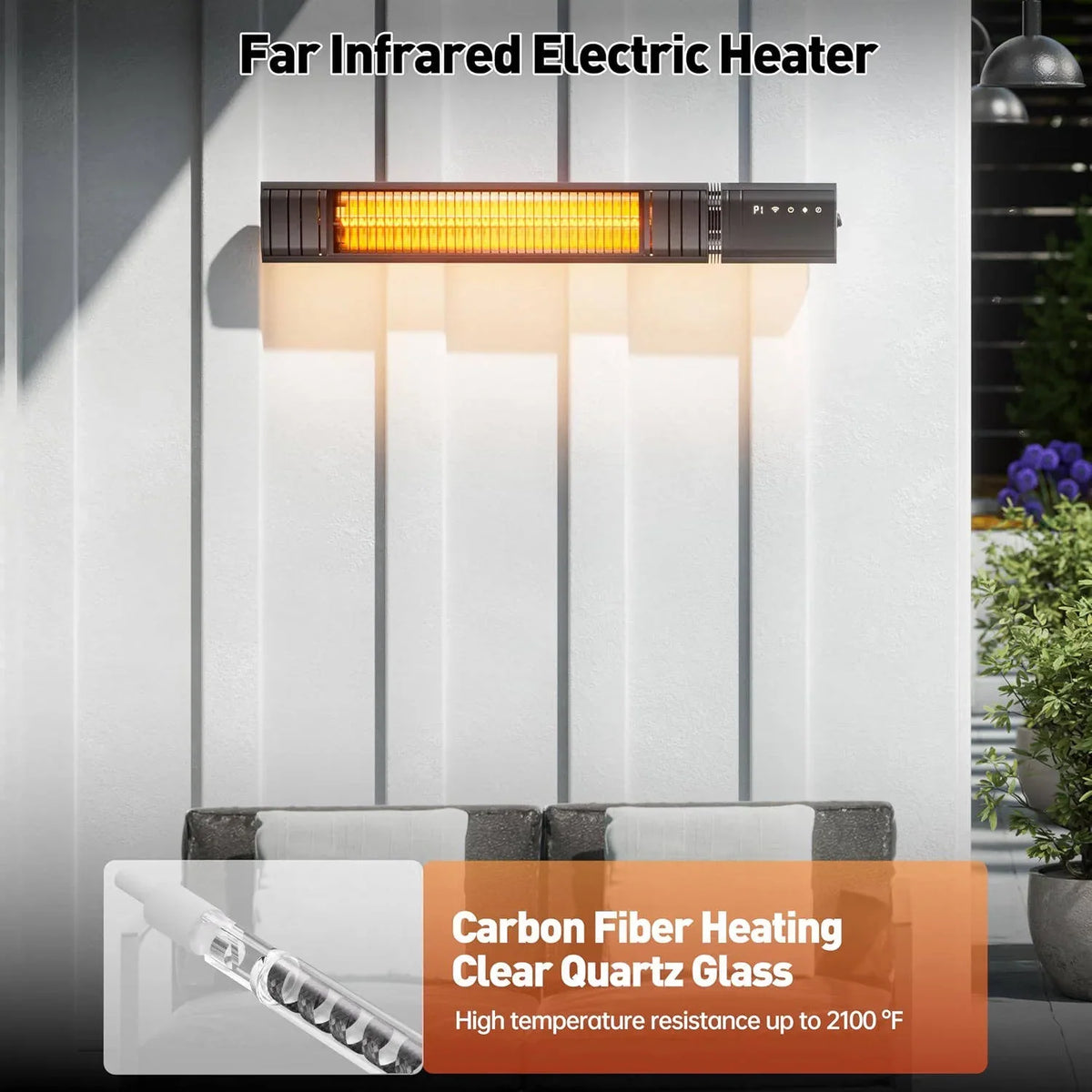 Patio Heater Infrared Wi-Fi & Remote Control Wall Mount