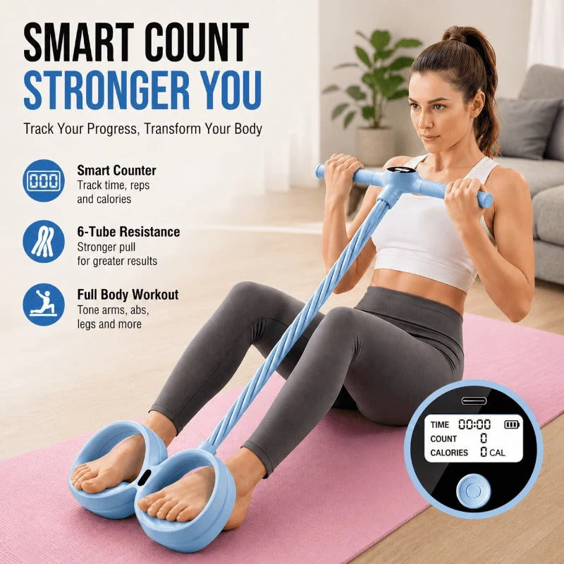 Pedal Resistance Band Digital Counter Six Tubes