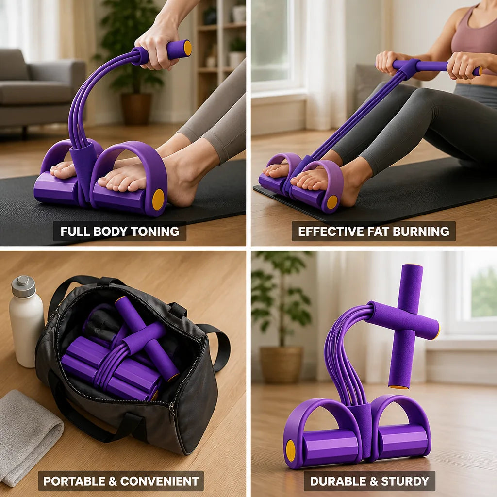 Pedal Resistance Band Set of 2 Full Body Toning