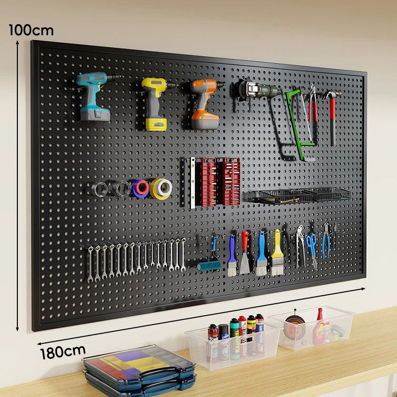 Pegboard Organizer Wall-Mounted Steel Includes 10 Hooks