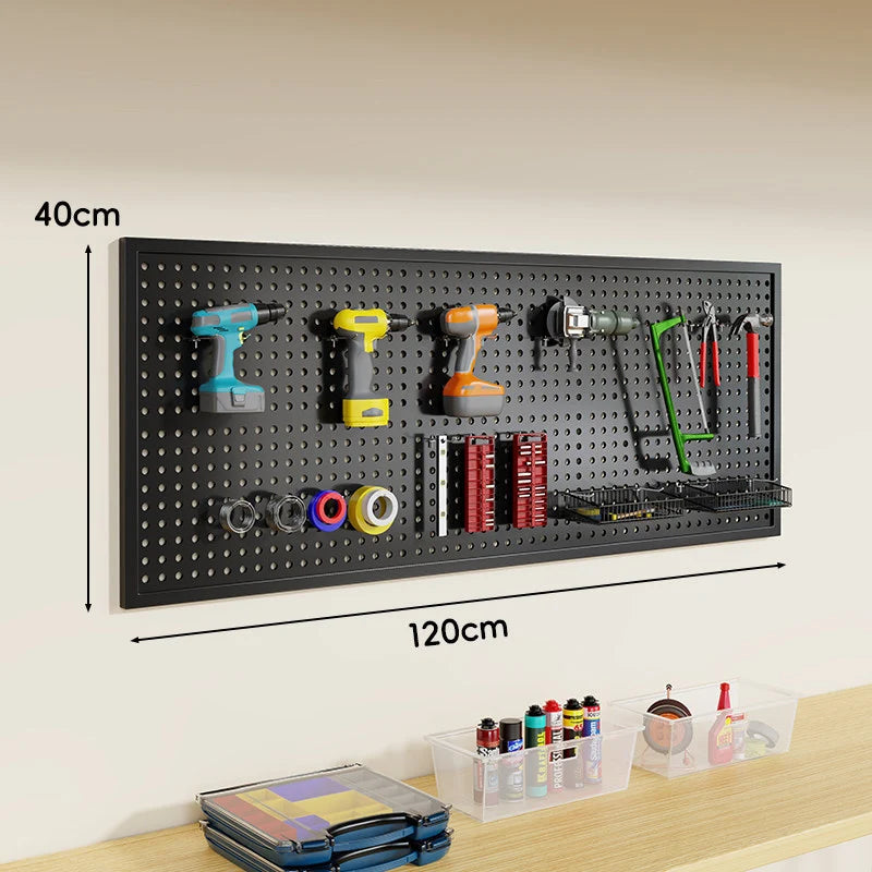 Pegboard Organizer Wall-Mounted Steel Includes 10 Hooks