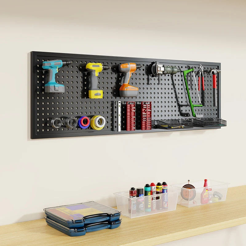 Pegboard Organizer Wall-Mounted Steel Includes 10 Hooks