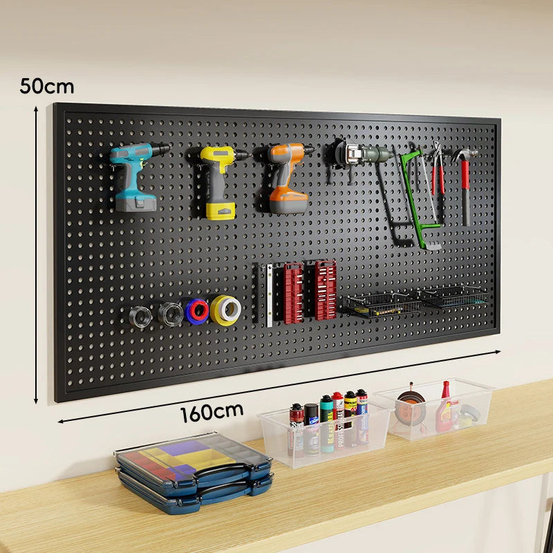 Pegboard Organizer Wall-Mounted Steel Includes 10 Hooks