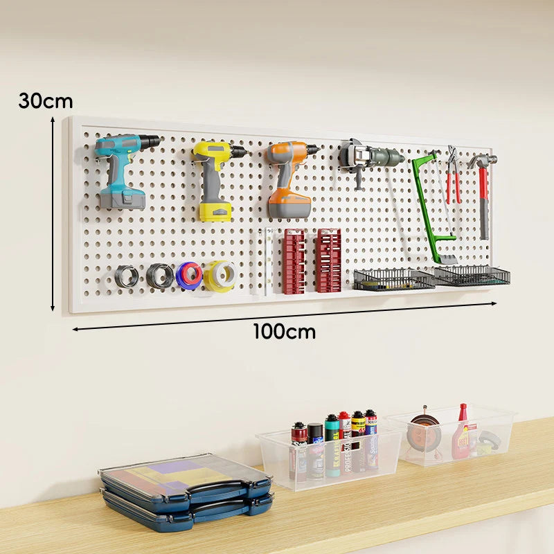Pegboard Organizer Wall-Mounted Steel Includes 10 Hooks