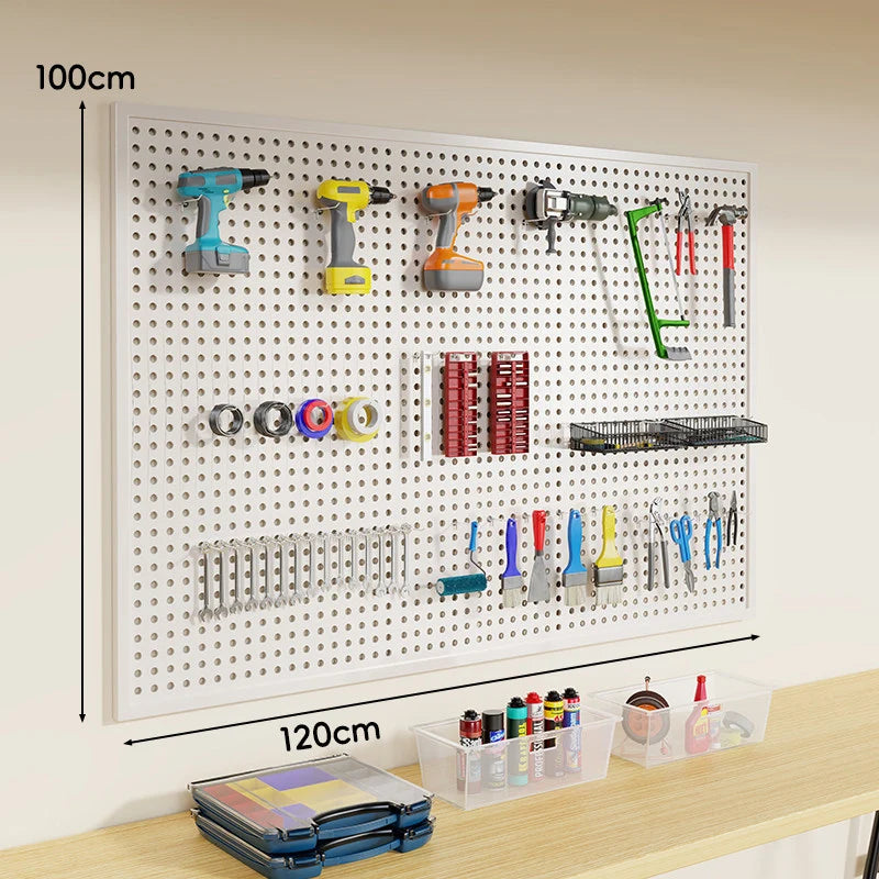 Pegboard Organizer Wall-Mounted Steel Includes 10 Hooks