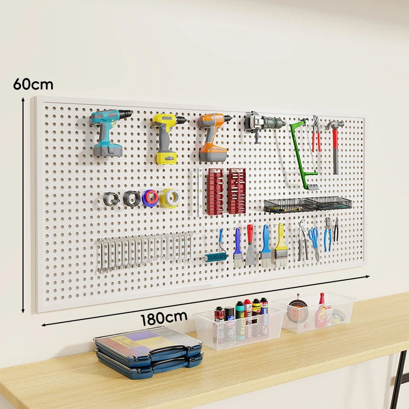 Pegboard Organizer Wall-Mounted Steel Includes 10 Hooks