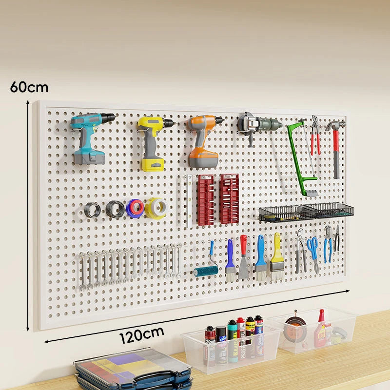 Pegboard Organizer Wall-Mounted Steel Includes 10 Hooks