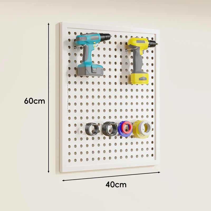 Pegboard Organizer Wall-Mounted Steel Includes 10 Hooks