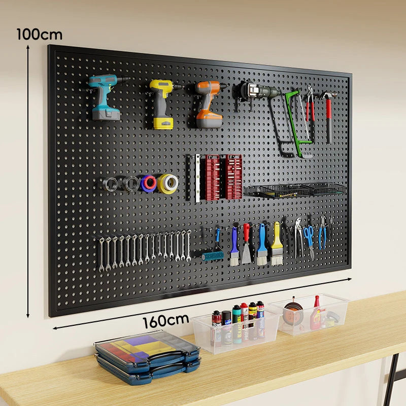 Pegboard Organizer Wall-Mounted Steel Includes 10 Hooks