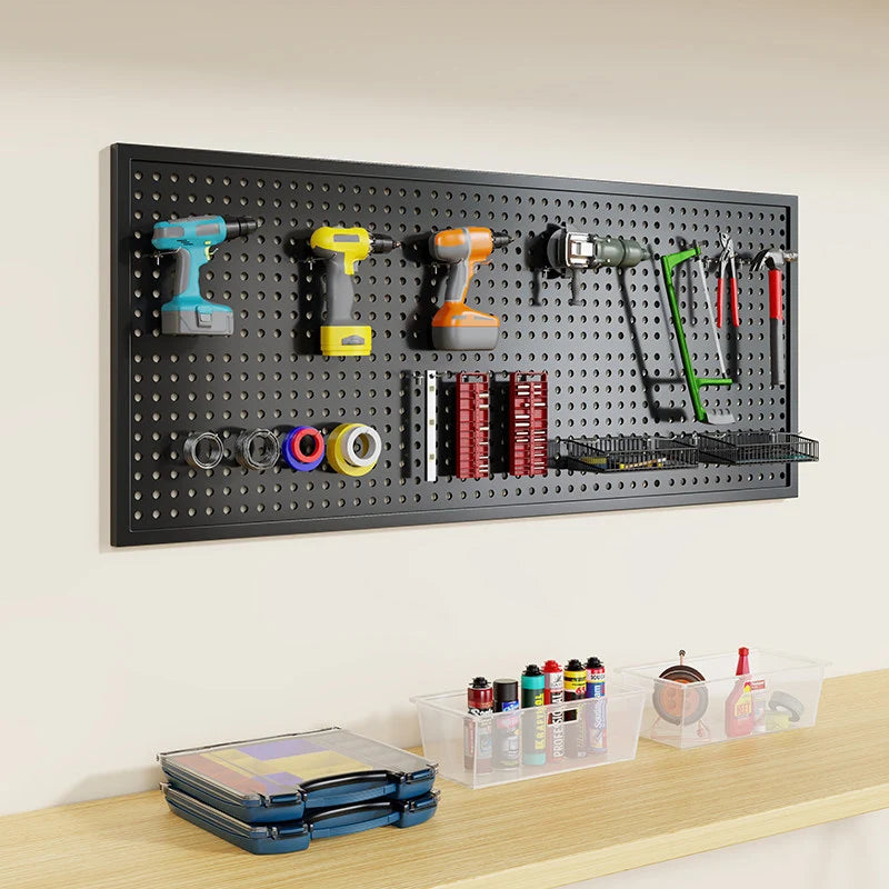 Pegboard Organizer Wall-Mounted Steel Includes 10 Hooks