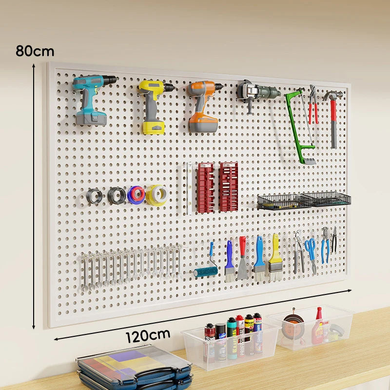 Pegboard Organizer Wall-Mounted Steel Includes 10 Hooks