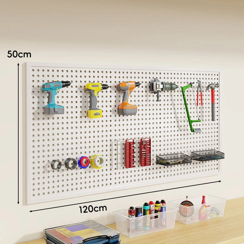 Pegboard Organizer Wall-Mounted Steel Includes 10 Hooks